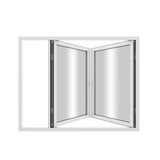 KaMic Elite-Fold 36" x 36" 2-Panel Aluminum Folding Window in Sleek White with Hidden Hinges & Rollers, Right-to-Left Outward Folding Design - Model # SE-FW2PWH3636-RL