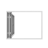 KaMic Elite-Fold 60" x 36" 2-Panel Aluminum Folding Window in Sleek White with Hidden Hinges & Rollers, Left-to-Right Outward Folding Design - Model # SE-FW2PWH6036-LR