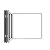 KaMic Elite-Fold 60" x 36" 2-Panel Aluminum Folding Window in Sleek White with Hidden Hinges & Rollers, Right-to-Left Outward Folding Design - Model # SE-FW2PWH6036-RL