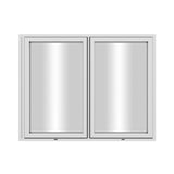 KaMic Elite-Fold 60" x 48" 2-Panel Aluminum Folding Window in Sleek White with Hidden Hinges & Rollers, Left-to-Right Outward Folding Design - Model # SE-FW2PWH6048-LR