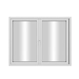 KaMic Elite-Fold 60" x 48" 2-Panel Aluminum Folding Window in Sleek White with Hidden Hinges & Rollers, Left-to-Right Outward Folding Design - Model # SE-FW2PWH6048-LR