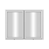 KaMic Elite-Fold 60" x 48" 2-Panel Aluminum Folding Window in Sleek White with Hidden Hinges & Rollers, Right-to-Left Outward Folding Design - Model # SE-FW2PWH6048-RL