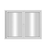 KaMic Elite-Fold 60" x 48" 2-Panel Aluminum Folding Window in Sleek White with Hidden Hinges & Rollers, Right-to-Left Outward Folding Design - Model # SE-FW2PWH6048-RL