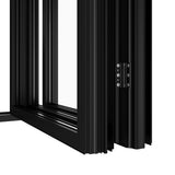 KaMic Elite-Fold 72" x 36" 3-Panel Aluminum Folding Window in Sleek Black with Hidden Hinges & Rollers, Left-to-Right Outward Folding Design - Model # SE-FW3PBK7236-LR