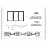 KaMic Elite-Fold 72" x 48" 3-Panel Aluminum Folding Window in Sleek Black with Hidden Hinges & Rollers, Left-to-Right Outward Folding Design - Model # SE-FW3PBK7248-LR