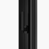 KaMic Elite-Fold 96" x 48" 3-Panel Aluminum Folding Window in Sleek Black with Hidden Hinges & Rollers, Left-to-Right Outward Folding Design - Model # SE-FW3PBK9648-LR