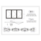 KaMic Elite-Fold 96" x 48" 3-Panel Aluminum Folding Window in Sleek Black with Hidden Hinges & Rollers, Left-to-Right Outward Folding Design - Model # SE-FW3PBK9648-LR