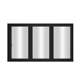 KaMic Elite-Fold 96" x 48" 3-Panel Aluminum Folding Window in Sleek Black with Hidden Hinges & Rollers, Left-to-Right Outward Folding Design - Model # SE-FW3PBK9648-LR