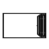 KaMic Elite-Fold 96" x 48" 3-Panel Aluminum Folding Window in Sleek Black with Hidden Hinges & Rollers, Right-to-Left Outward Folding Design - Model # SE-FW3PBK9648-RL