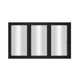 KaMic Elite-Fold 96" x 48" 3-Panel Aluminum Folding Window in Sleek Black with Hidden Hinges & Rollers, Right-to-Left Outward Folding Design - Model # SE-FW3PBK9648-RL