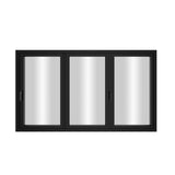 KaMic Elite-Fold 96" x 48" 3-Panel Aluminum Folding Window in Sleek Black with Hidden Hinges & Rollers, Right-to-Left Outward Folding Design - Model # SE-FW3PBK9648-RL