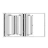 KaMic Elite-Fold 96" x 48" 3-Panel Aluminum Folding Window in Sleek White with Hidden Hinges & Rollers, Left-to-Right Outward Folding Design - Model # SE-FW3PWH9648-LR
