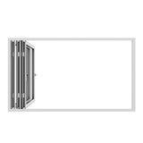 KaMic Elite-Fold 96" x 48" 3-Panel Aluminum Folding Window in Sleek White with Hidden Hinges & Rollers, Left-to-Right Outward Folding Design - Model # SE-FW3PWH9648-LR