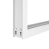 KaMic Elite-Fold 96" x 48" 3-Panel Aluminum Folding Window in Sleek White with Hidden Hinges & Rollers, Left-to-Right Outward Folding Design - Model # SE-FW3PWH9648-LR