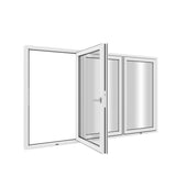 KaMic Elite-Fold 96" x 48" 3-Panel Aluminum Folding Window in Sleek White with Hidden Hinges & Rollers, Left-to-Right Outward Folding Design - Model # SE-FW3PWH9648-LR