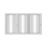 KaMic Elite-Fold 96" x 48" 3-Panel Aluminum Folding Window in Sleek White with Hidden Hinges & Rollers, Left-to-Right Outward Folding Design - Model # SE-FW3PWH9648-LR