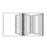 KaMic Elite-Fold 96" x 48" 3-Panel Aluminum Folding Window in Sleek White with Hidden Hinges & Rollers, Right-to-Left Outward Folding Design - Model # SE-FW3PWH9648-RL
