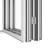 KaMic Elite-Fold 96" x 48" 3-Panel Aluminum Folding Window in Sleek White with Hidden Hinges & Rollers, Right-to-Left Outward Folding Design - Model # SE-FW3PWH9648-RL