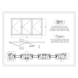 KaMic Elite-Fold 96" x 48" 3-Panel Aluminum Folding Window in Sleek White with Hidden Hinges & Rollers, Right-to-Left Outward Folding Design - Model # SE-FW3PWH9648-RL