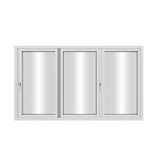 KaMic Elite-Fold 96" x 48" 3-Panel Aluminum Folding Window in Sleek White with Hidden Hinges & Rollers, Right-to-Left Outward Folding Design - Model # SE-FW3PWH9648-RL