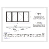 KaMic Elite-Fold 72" x 36" 4-Panel Aluminum Folding Window in Sleek Black with Hidden Hinges & Rollers, Dual Open Outward Folding Design - Model # SE-FW4PBK7236-DO
