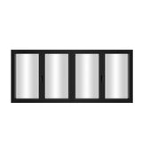 KaMic Elite-Fold 72" x 36" 4-Panel Aluminum Folding Window in Sleek Black with Hidden Hinges & Rollers, Dual Open Outward Folding Design - Model # SE-FW4PBK7236-DO