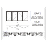 KaMic Elite-Fold 72" x 36" 4-Panel Aluminum Folding Window in Sleek Black with Hidden Hinges & Rollers, Left-to-Right Outward Folding Design - Model # SE-FW4PBK7236-LR