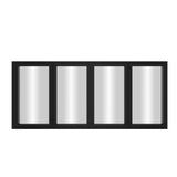 KaMic Elite-Fold 72" x 36" 4-Panel Aluminum Folding Window in Sleek Black with Hidden Hinges & Rollers, Left-to-Right Outward Folding Design - Model # SE-FW4PBK7236-LR