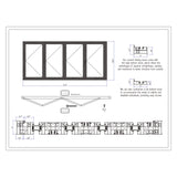 KaMic Elite-Fold 72" x 36" 4-Panel Aluminum Folding Window in Sleek Black with Hidden Hinges & Rollers, Right-to-Left Outward Folding Design - Model # SE-FW4PBK7236-RL