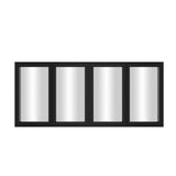 KaMic Elite-Fold 72" x 42" 4-Panel Aluminum Folding Window in Sleek Black with Hidden Hinges & Rollers, Dual Open Outward Folding Design - Model # SE-FW4PBK7242-DO