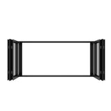 KaMic Elite-Fold 72" x 42" 4-Panel Aluminum Folding Window in Sleek Black with Hidden Hinges & Rollers, Dual Open Outward Folding Design - Model # SE-FW4PBK7242-DO