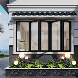 KaMic Elite-Fold 96" x 42" 4-Panel Aluminum Folding Window in Sleek Black with Hidden Hinges & Rollers, Left-to-Right Outward Folding Design - Model # SE-FW4PBK9642-LR