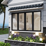 KaMic Elite-Fold 96" x 48" 4-Panel Aluminum Folding Window in Sleek Black with Hidden Hinges & Rollers, Dual Open Outward Folding Design - Model # SE-FW4PBK9648-DO