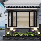 KaMic Elite-Fold 96" x 48" 4-Panel Aluminum Folding Window in Sleek Black with Hidden Hinges & Rollers, Dual Open Outward Folding Design - Model # SE-FW4PBK9648-DO