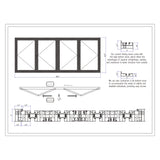 KaMic Elite-Fold 96" x 48" 4-Panel Aluminum Folding Window in Sleek Black with Hidden Hinges & Rollers, Dual Open Outward Folding Design - Model # SE-FW4PBK9648-DO