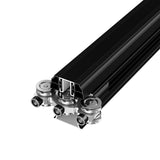 KaMic Elite-Fold 96" x 48" 4-Panel Aluminum Folding Window in Sleek Black with Hidden Hinges & Rollers, Left-to-Right Outward Folding Design - Model # SE-FW4PBK9648-LR