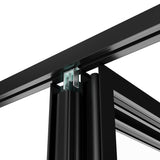 KaMic Elite-Fold 96" x 48" 4-Panel Aluminum Folding Window in Sleek Black with Hidden Hinges & Rollers, Left-to-Right Outward Folding Design - Model # SE-FW4PBK9648-LR