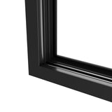 KaMic Elite-Fold 96" x 48" 4-Panel Aluminum Folding Window in Sleek Black with Hidden Hinges & Rollers, Left-to-Right Outward Folding Design - Model # SE-FW4PBK9648-LR