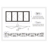 KaMic Elite-Fold 96" x 48" 4-Panel Aluminum Folding Window in Sleek Black with Hidden Hinges & Rollers, Right-to-Left Outward Folding Design - Model # SE-FW4PBK9648-RL