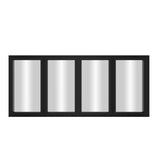 KaMic Elite-Fold 96" x 48" 4-Panel Aluminum Folding Window in Sleek Black with Hidden Hinges & Rollers, Right-to-Left Outward Folding Design - Model # SE-FW4PBK9648-RL