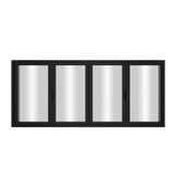 KaMic Elite-Fold 96" x 48" 4-Panel Aluminum Folding Window in Sleek Black with Hidden Hinges & Rollers, Right-to-Left Outward Folding Design - Model # SE-FW4PBK9648-RL