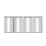 KaMic Elite-Fold 72" x 36" 4-Panel Aluminum Folding Window in Sleek White with Hidden Hinges & Rollers, Dual Open Outward Folding Design - Model # SE-FW4PWH7236-DO
