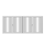 KaMic Elite-Fold 72" x 36" 4-Panel Aluminum Folding Window in Sleek White with Hidden Hinges & Rollers, Left-to-Right Outward Folding Design - Model # SE-FW4PWH7236-LR