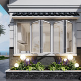KaMic Elite-Fold 72" x 42" 4-Panel Aluminum Folding Window in Sleek White with Hidden Hinges & Rollers, Left-to-Right Outward Folding Design - Model # SE-FW4PWH7242-LR