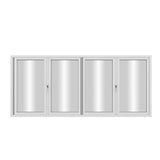 KaMic Elite-Fold 96" x 42" 4-Panel Aluminum Folding Window in Sleek White with Hidden Hinges & Rollers, Right-to-Left Outward Folding Design - Model # SE-FW4PWH9642-RL
