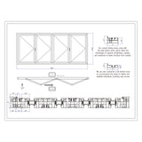 KaMic Elite-Fold 96" x 48" 4-Panel Aluminum Folding Window in Sleek White with Hidden Hinges & Rollers, Left-to-Right Outward Folding Design - Model # SE-FW4PWH9648-LR