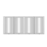 KaMic Elite-Fold 96" x 48" 4-Panel Aluminum Folding Window in Sleek White with Hidden Hinges & Rollers, Left-to-Right Outward Folding Design - Model # SE-FW4PWH9648-LR