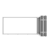 KaMic Elite-Fold 96" x 48" 4-Panel Aluminum Folding Window in Sleek White with Hidden Hinges & Rollers, Left-to-Right Outward Folding Design - Model # SE-FW4PWH9648-LR