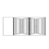 KaMic Elite-Fold 96" x 48" 4-Panel Aluminum Folding Window in Sleek White with Hidden Hinges & Rollers, Right-to-Left Outward Folding Design - Model # SE-FW4PWH9648-RL
