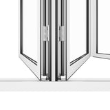 KaMic Elite-Fold 96" x 48" 4-Panel Aluminum Folding Window in Sleek White with Hidden Hinges & Rollers, Right-to-Left Outward Folding Design - Model # SE-FW4PWH9648-RL